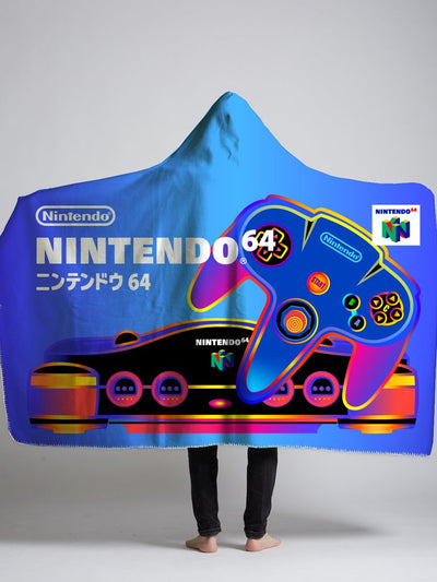 japanese n64 box hooded sherpa blanket