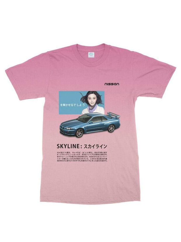 nissan skyline (pink gradient) t-shirt
